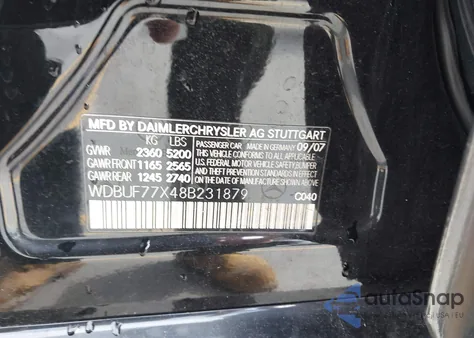 2008 Mercedes-Benz E 63 Amg z USA, uszkodzony, nr VIN WDBUF77X48B231879